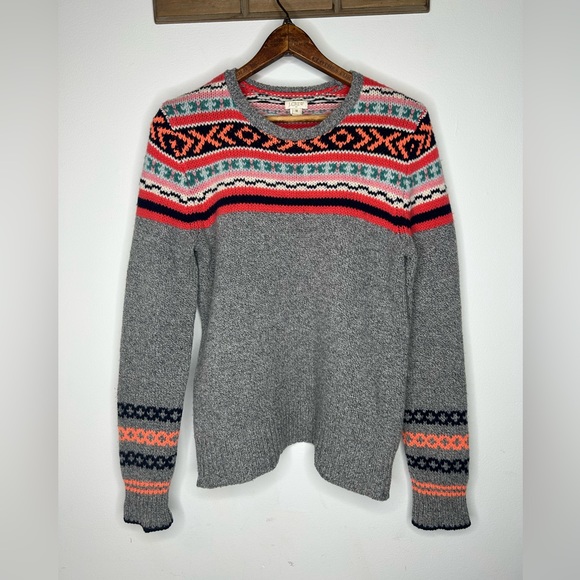 J. Crew Factory 100% Lambs Wool Fair Isle Sweater - medium - Picture 2 of 8